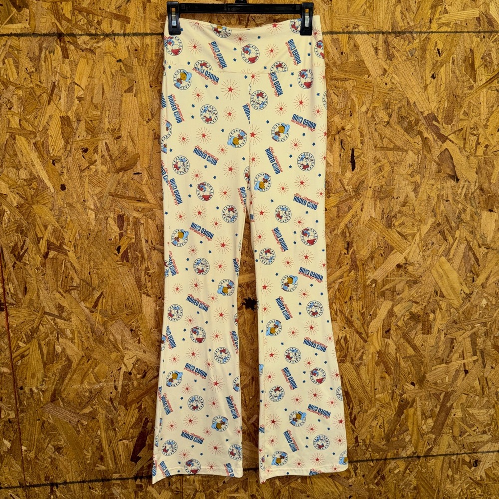 PEANUTS Patriotic Pajama Pants Snoopy Print All American Rodeo Club Loungewear M
